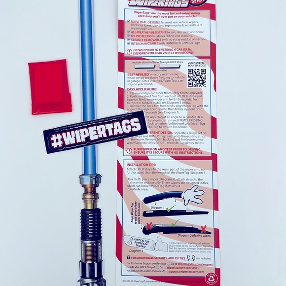 NWT Wipertags Lightsaber Rear Wiper Accent- Blue - Picture 6 of 8